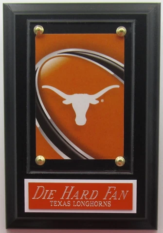 DIE HARD FAN TEXAS LONGHORNS LOGO CARD PLAQUE WITH EASEL FOR YOUR MAN CAVE DECOR Cover