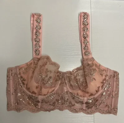 Sujetador Victoria's Secret Dream Angels oro rosa lentejuelas adornado sin forro 34C Foto 1 de 4