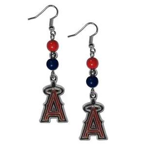 Los Angeles Anaheim Angels Dangle Earrings (Fan Bead) MLB Licensed Jewelry - Picture 1 of 3