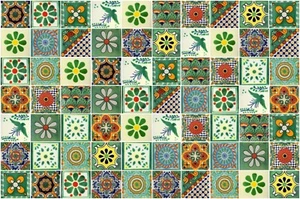 GREEN DESIGNS Mexican Tile Handmade Talavera Backsplash Handpainted Mosaic - Picture 1 of 4