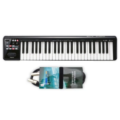 Roland A49 MIDI-Keyboard Schwarz mit MIDI-Kabel - Bild 1 von 4