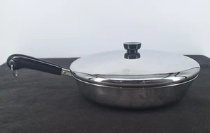 Vintage Revere Ware 12” Skillet Frying Pan Stainless Steel Bottom with lid - Picture 1 of 13