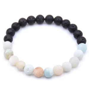 Handcrafted 8MM Natural Stone Beaded Bracelet for Subtle Charm and Style - Picture 1 of 15