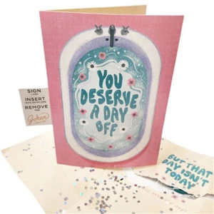 "YOU DESERVE A DAY OFF" Pink Happy Mother's Day Music Greet Card Gift for Mom▫ - Picture 1 of 7