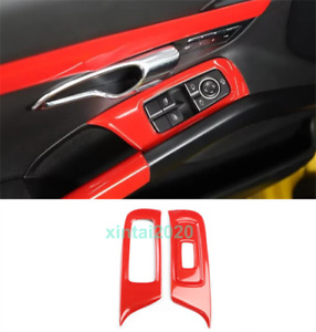 Red Carbon Fiber Inner Window Switch Panel Cover Trim For Porsche Boxster 13-15