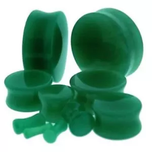 PAAR - Stone Jade Dark Saddle Flare Ohrstöpsel 12 mm/1/2" Stärke - Bild 1 von 3
