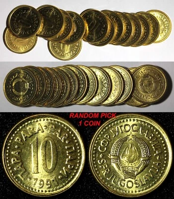 Yugoslavia Brass 1990,1991 10 Para UNC/BU KM# 139 RANDOM PICK (1 Coin) (27 916) - Image 1 of 4