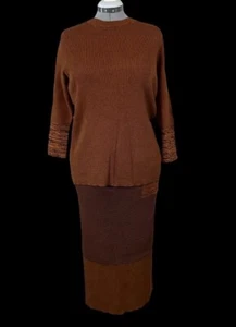 Vera Wang Simply Vera 3/4 Sleeve Top/Skirt Sweater Set Cotton/Modal Stretch - Picture 1 of 24