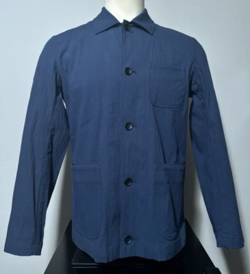 NEW rag & bone Men's Size Medium Navy Seersucker Chore Jacket M Stretch $528 - Image 1 of 4