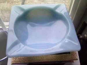 Delphite Blue Turquoise Glass Square Ashtray Vtg MCM Fire King 👑 Anchor Hocking - Picture 1 of 7