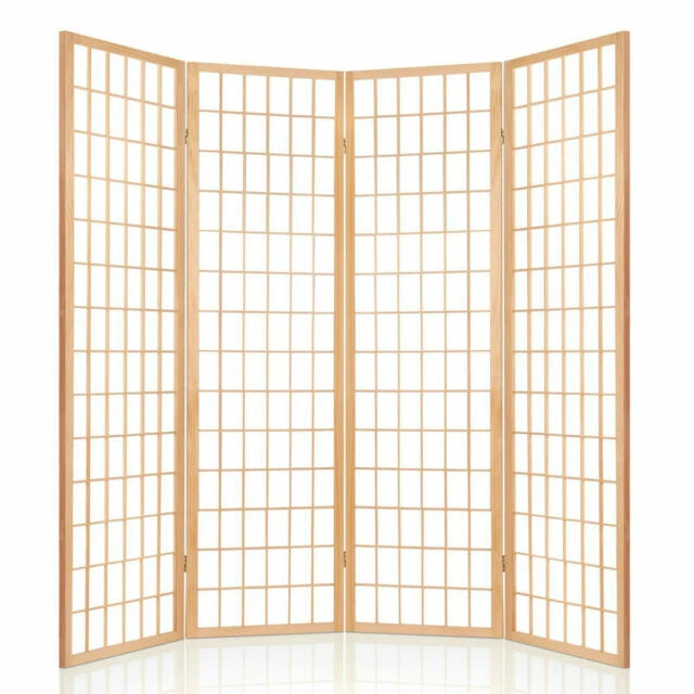 Artiss 4 Panel Wooden Room Divider - Natural (RD-4019-4P-NT)