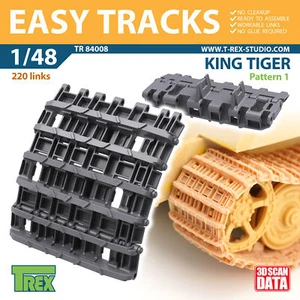 TR84008 T-REX 1/48 9 Teeth Late Type Sprocket & Idler for Tiger II/Jagdtiger - Picture 1 of 1
