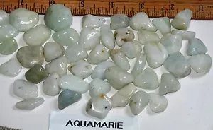 Pietre cadute acquamarina 6 pezzi lisci medio-grandi 1/2"" -3/4"" per unità di prezzo - Foto 1 di 4