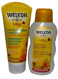 WELEDA Baby Bundle Shampoo & Body Wash + Comforting Body Lotion 6.8 Oz Each - Picture 1 of 2