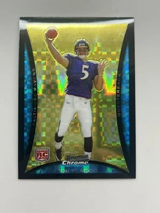 2008 Bowman Chrome X-Fractor #BC61 Joe Flacco /250 Rookie Card Baltimore Ravens - Foto 1 di 2