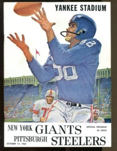 1962 New York Giants v Pittsburgh Steelers Program 10/14 Yankee Stadium Ex/MT - Bild 1 von 4