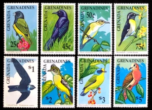 GRENADA GRENADINES 1990 BIRDS Sc 1190-1197 MNH - Picture 1 of 1