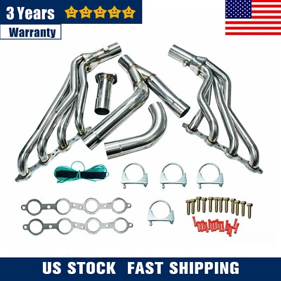 Long Tube Headers For 99-06 Chevy GMC Sierra Silverado 4.8/5.3/6.0 With Y Pipe - Image 1 of 4