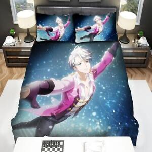 Yuri!!! On Ice Character Victor Ice Skating Art Quilt Duvet Cover Set Queen
