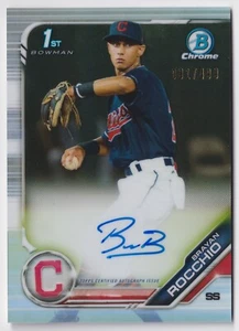 2019 Bowman Chrome Refractor Brayan Rocchio #CPA-BR Rookie AUTO #/499 1st Bowman - Picture 1 of 2