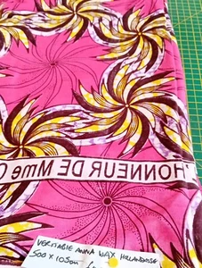 Pink Anna Hollandaise Veritable Dutch Wax 100% Cotton 500 X 105cm - Picture 1 of 1