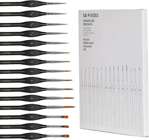 Miniature Paint Brushes, 15PCS Model Brushes Micro Detail Paint Brush Set, Fine - Picture 1 of 12