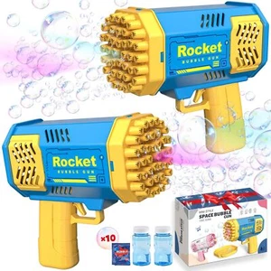 Toys for Boys Girls Ages 3-8: 2 Pack Bubbles Machine with Bubble Solution, Ou... - Picture 1 of 7