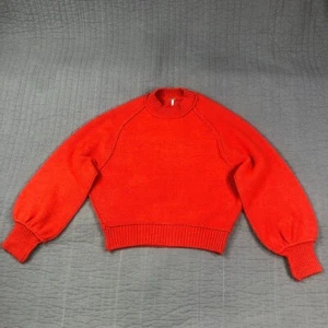 Free People Pullover Damen XS rot Riley Inside Out Oversize Pulli Baumwolle - Bild 1 von 24