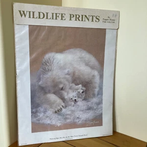 Polar Bear w/ Cubs Art Print J Sharkey Thomas Vtg 1977 Wildlife Pepper House - Bild 1 von 7