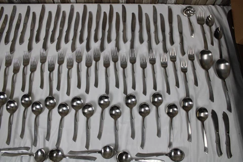 Vintage Ballet Stainless 117 Piece Flatware by Wallace Silver Cover