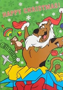 Scooby-Doo Dressed as Santa Surprise Gift Happy Christmas Card Hallmark - Picture 1 of 2