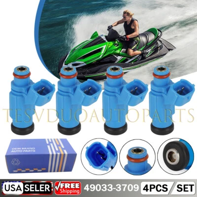 4Pcs Fuel Injectors For Kawasaki Jet Ski Ultra 300LX 300X 310LX 310R 49033-3709 - Image 1 of 4