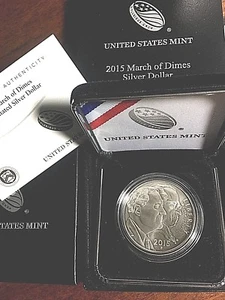 2015-P MARCIA DELLE MONETE dollaro argento commemorativo GEMMA UNC. IN US CONFEZIONE COME NUOVA - Foto 1 di 6