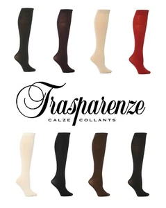 Womens Merino Knee High Socks Trasparenze Jennifer Wool Long Many Colours 1 Pair - Picture 1 of 12