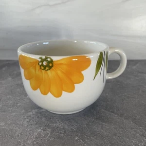Maxam Mug Italy Hand Painted Daisy Floral Coffee Cup Blue Yellow - Picture 1 of 6