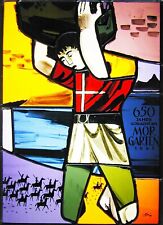 20th CENTURY SWISS STAINED GLASS COMMEMORATIVE PANEL BATTLE AT MORGARTEN PASS