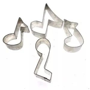 4 musikalische achte halbe Note Ausstechformen Vintage Dose Metall 3,4 Zoll 4,5 Zoll - Bild 1 von 6