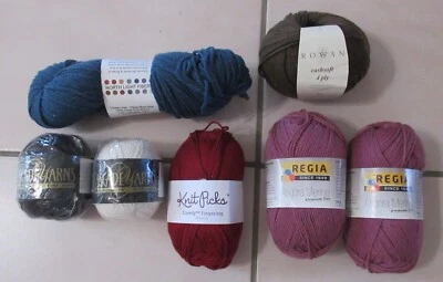 Lot of 7 skeins of yarn, Regia, Cascade Yarns, Knit Picks, Rowan, unused - Image 1 of 4