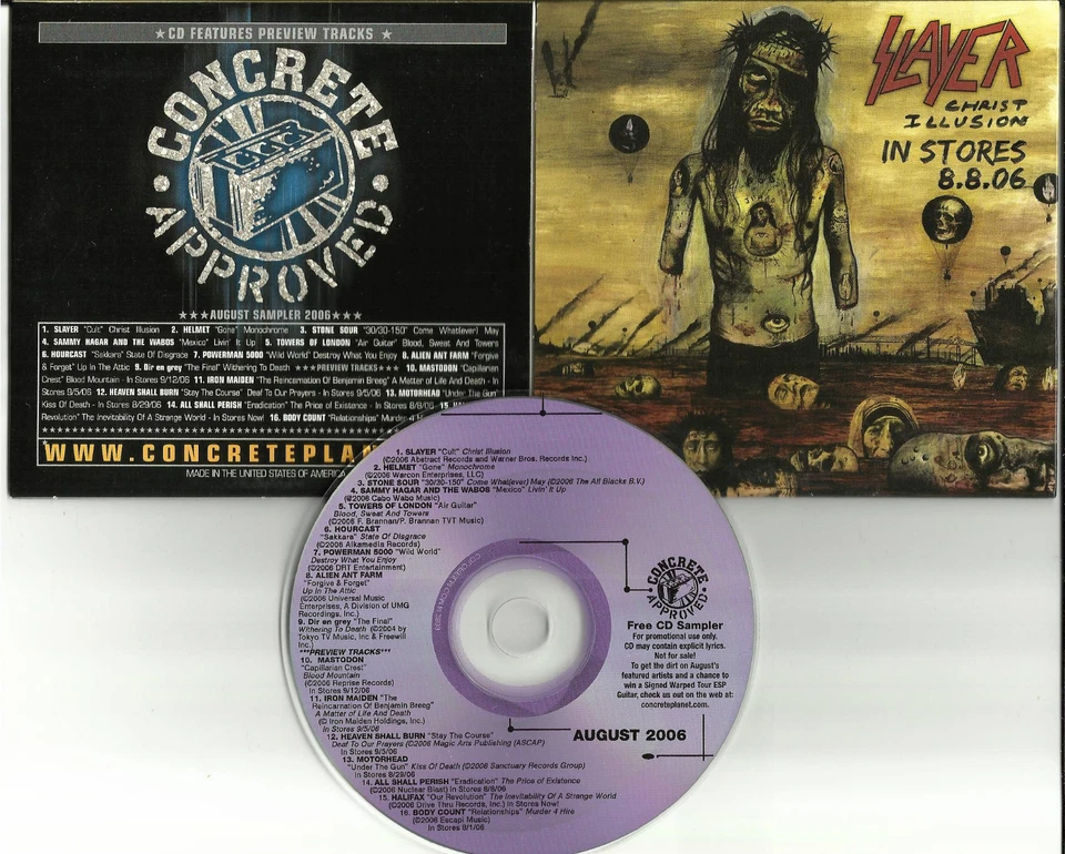 RARE PROMO CD SLAYER Stone Sour IRON MAIDEN Sammy Hagar MOTORHEAD  Body Count   Foto 1 de 1