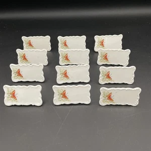 Vintage Shafford Porcelain Name Tags - set of 12 - Butterflies & Flowers - Japan - Picture 1 of 5