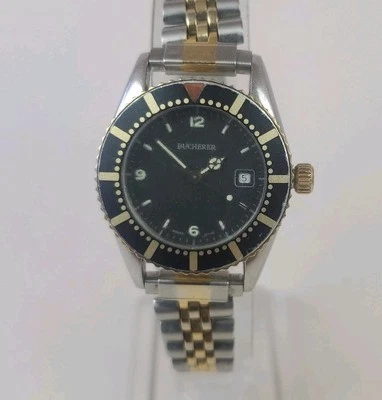 Vintage Bucherer lady's Quartz Diver W/ Working Unidirectional Bezel~Running  - Image 1 of 4