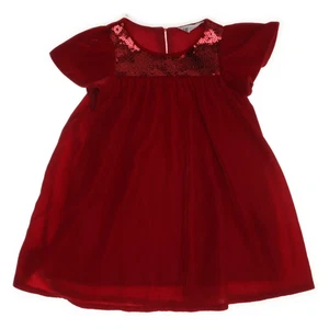 H&M, Kleid, Größe: 98, Rot, Polyester, Einfarbig, Samt, Mädchen #7i2 - Bild 1 von 5