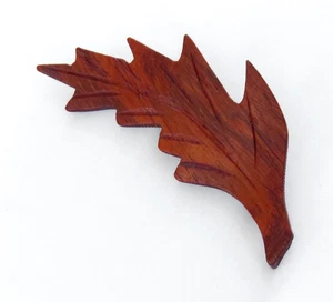 Broche Hoja Marrón Madera Vintage Pin Tallado Otoño Otoño Moda Naturaleza Exterior - Imagen 1 de 3