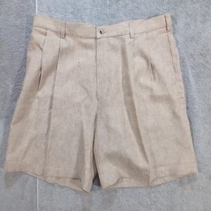 Jos. A. Bank Mens 38 Linen Pleated Shorts Travellers Collection Khaki Preppy - Picture 1 of 7