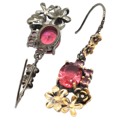 Compra 3 y obtén 1 gratis bonitos pendientes de plata de oro negro granate de rodolita frambuesa y rodolita Foto 1 de 3