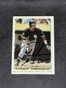 Lance Johnson Chicago White Sox 1995 Topps Signed Auto Card #314 ~ COA - Picture 1 of 3