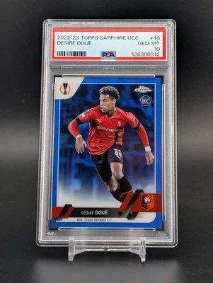 Desire Doue 2022-23 Topps Sapphire UCC #48 Blue Rookie RC - PSA 10 Foto 1 de 2
