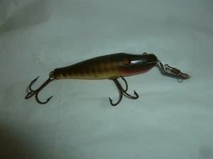 Vintage 3-1/2 Inch Wood w/ Glass Eyes Creek Chub Pikie Fishing Lure Lot O-317 - Picture 1 of 10