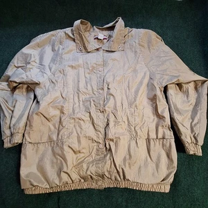 Tudor Court Jacke Damen Large Gold Druckknopfleiste Nylon Baumwolle gefüttert Windbreaker - Bild 1 von 24