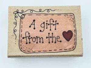 Westwater Enterprises EIN GESCHENK VON HERZEN Holzhalterung Gummistempel - Bild 1 von 4